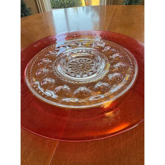 King's Crown Ruby Flashed Plate Glassware 1950s Tiffin Franciscan - Picture 2 of 4